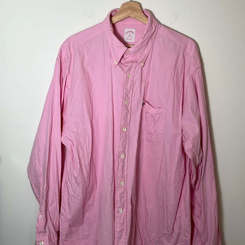 Brooks Brothers Pink 346 Button Down Shirt Size XL